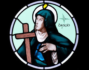 Window In St Mary's Showing St Brigid
